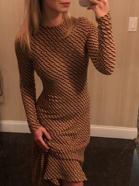 Long Sleeve Knit Midi Dress with Open back